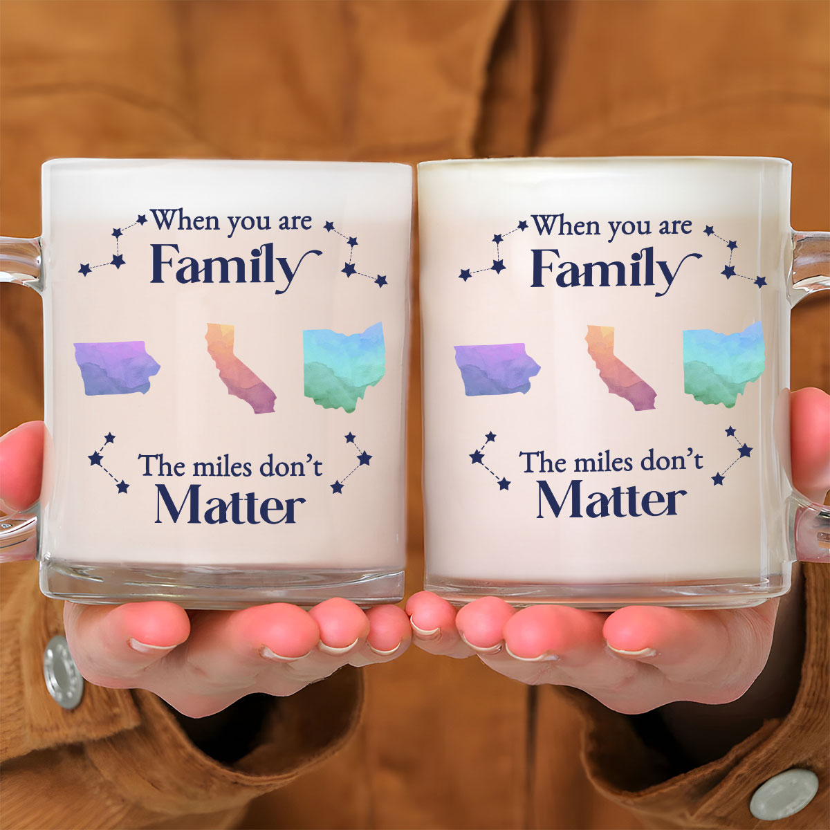 Distance Cannot Weaken The Bonds Of Family - Personalized Custom Glass Mug