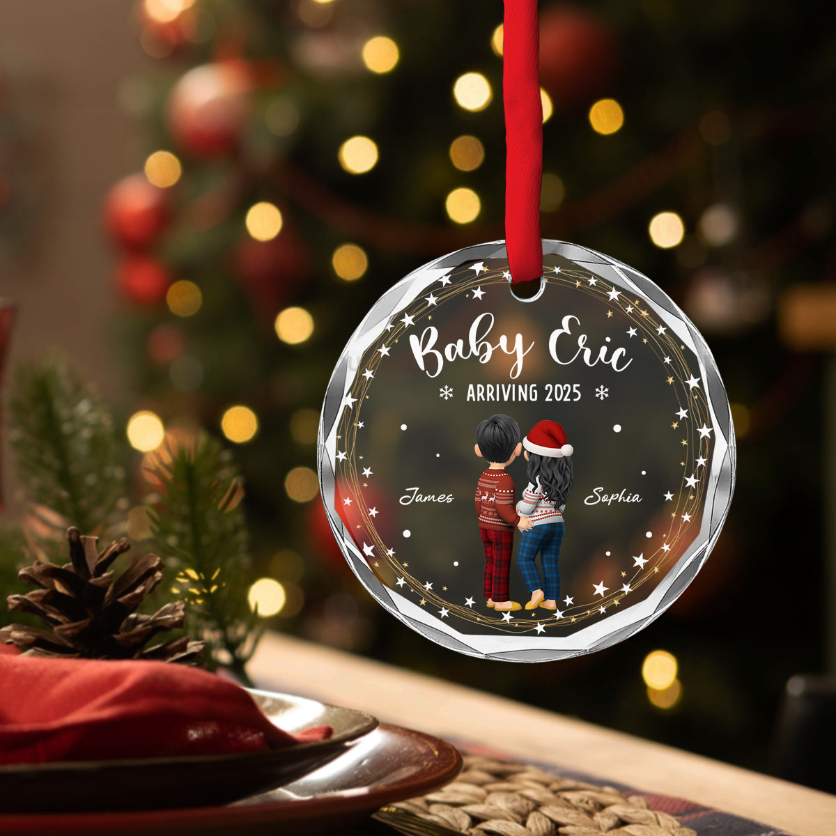 Arrive To The World - Personalized Custom Glass Ornament