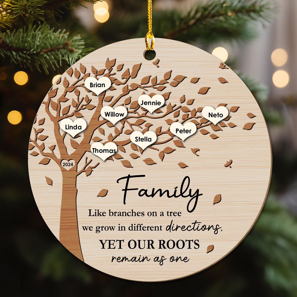 Our Roots Remain As One - Personalized Custom Wood Ornament