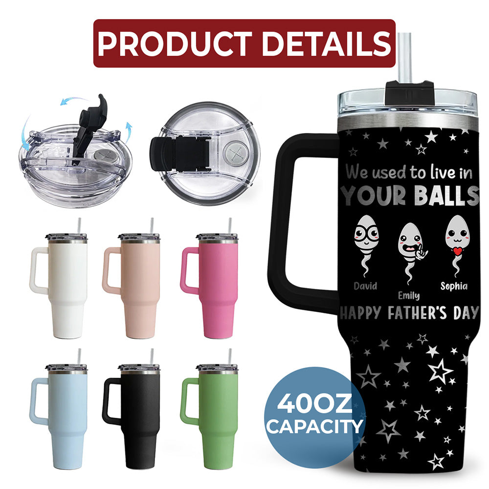 Your Balls - Personalized Custom Engraved 40oz Tumbler With Handle