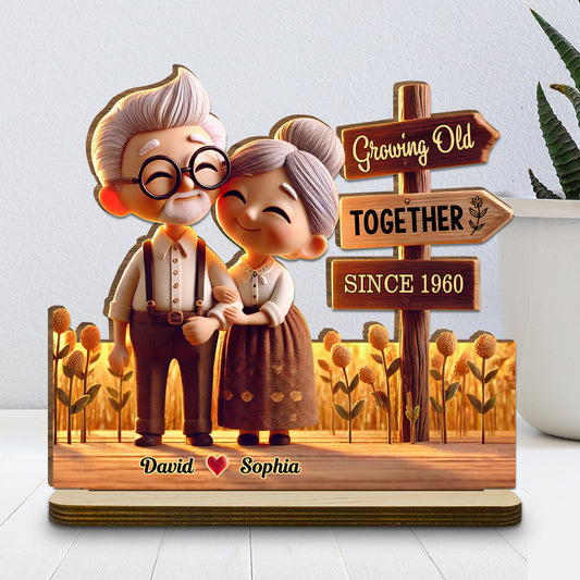 Timeless Love - Personalized Custom 2-Layer Wood Plaque With Flat Base