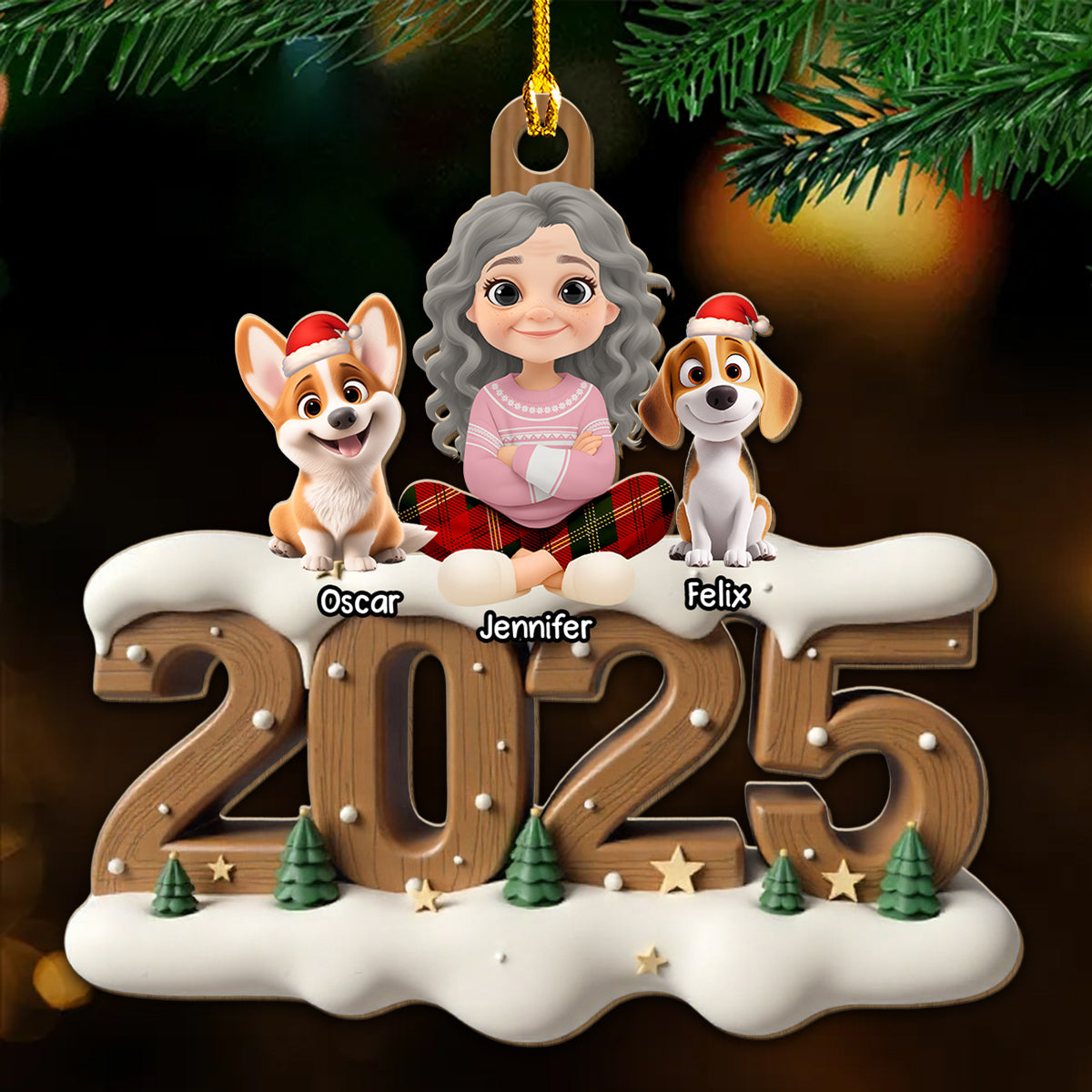 Us From This Year - Personalized Custom 3D Effect Wood Ornament