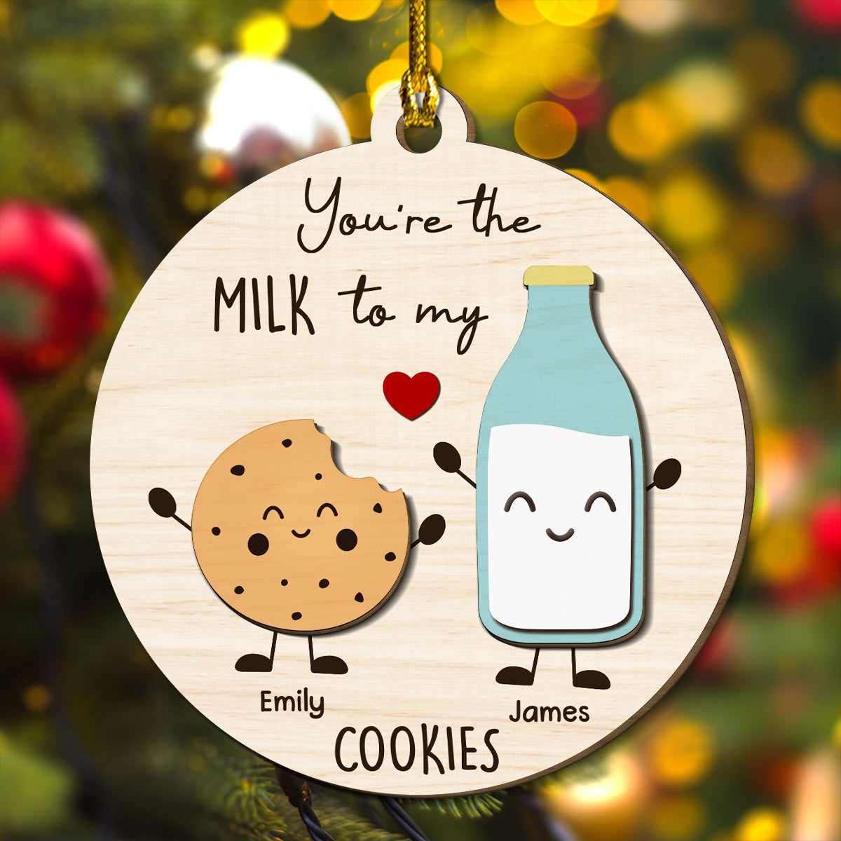You Are The Milk To My Cookie - Personalized Custom Freeshape 2-Layered Wood Ornament