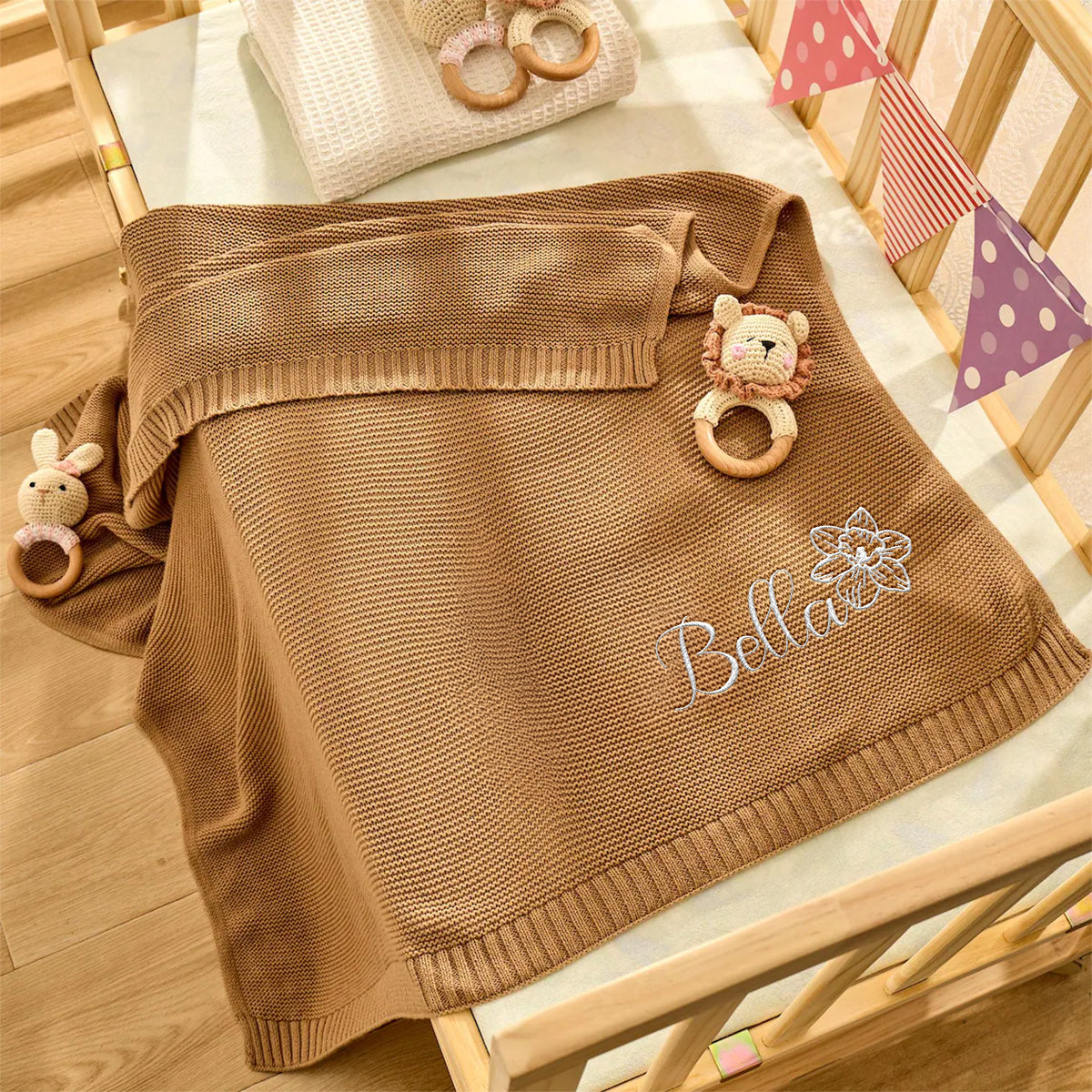 Sweat Dream - Personalized Custom Embroidered Knitted Baby Blanket