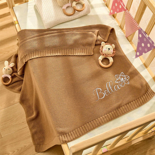 Sweat Dream - Personalized Custom Embroidered Knitted Baby Blanket