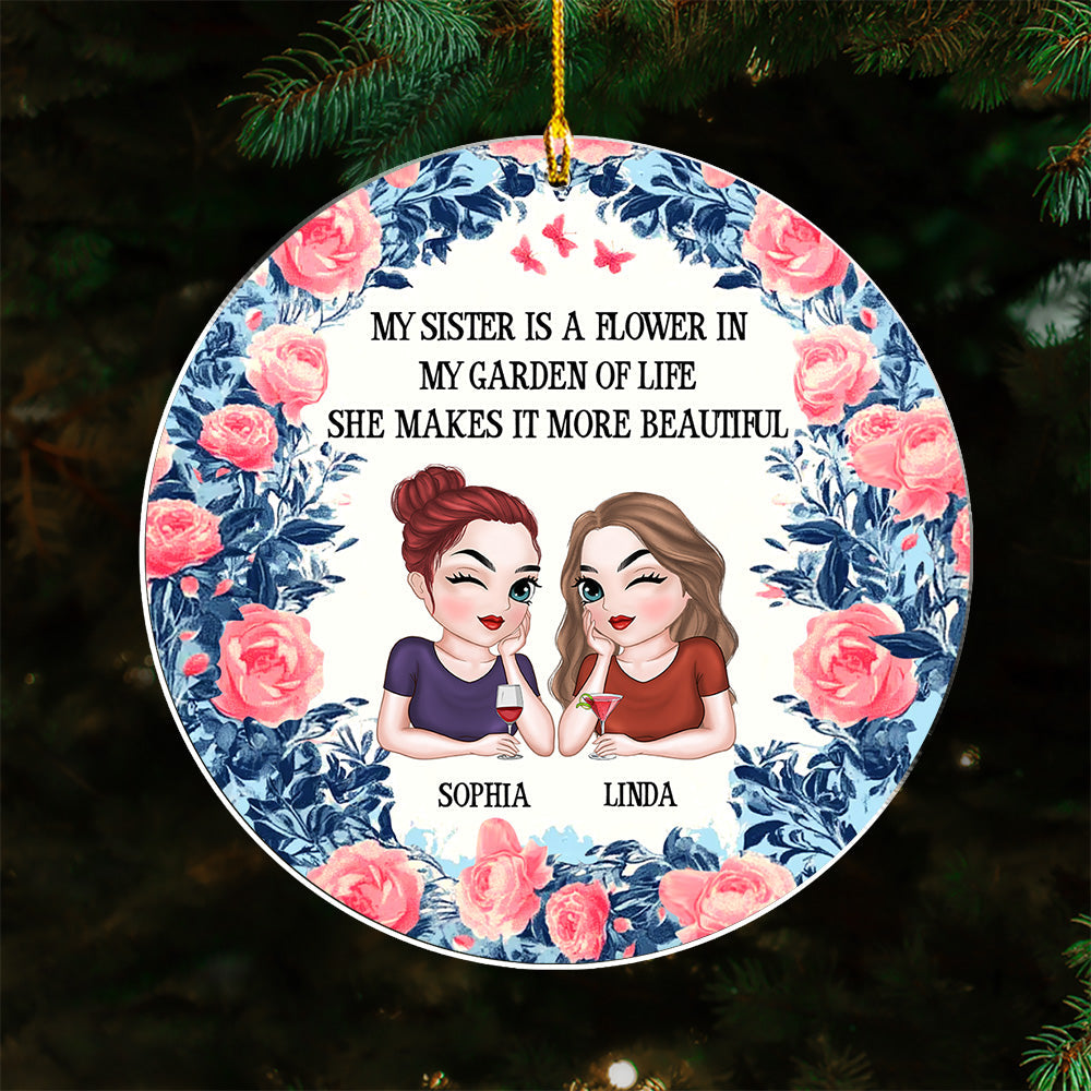 Sister Lights Up Life - Personalized Custom Acrylic Ornament