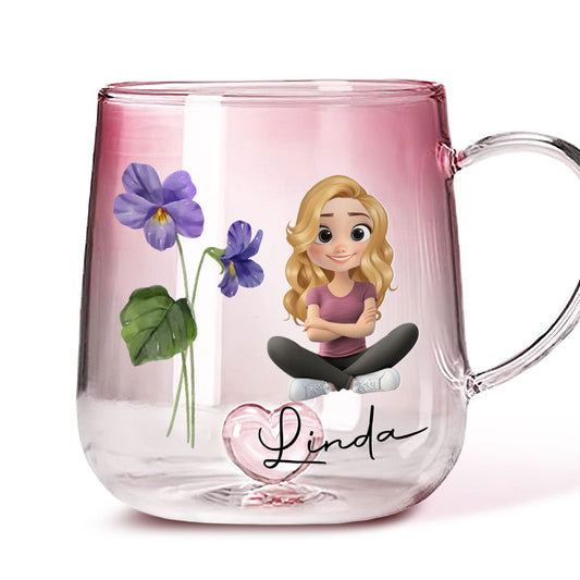 You Are Beautiful Flower - Personalized Custom Pink Gradient Glass Mug