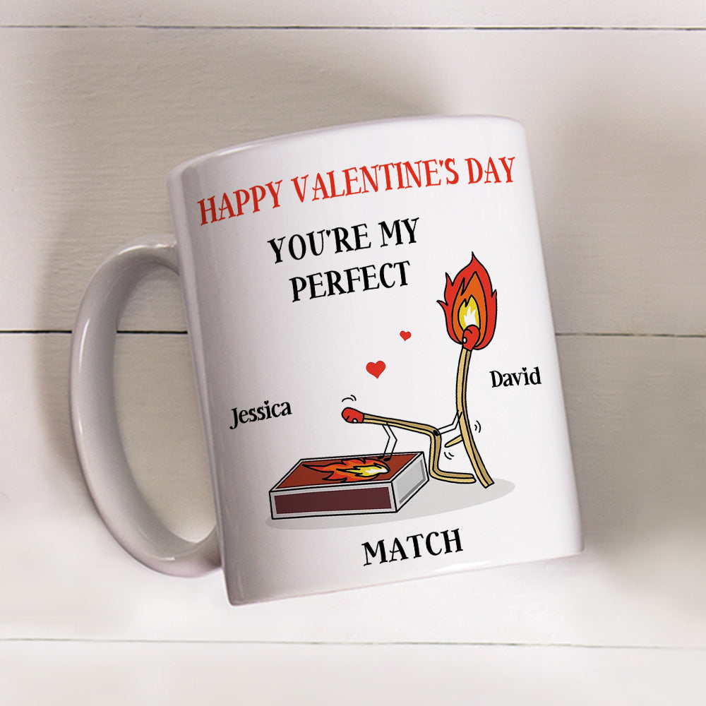 You Are My Perfect Match - Personalized Custom Coffee Mug