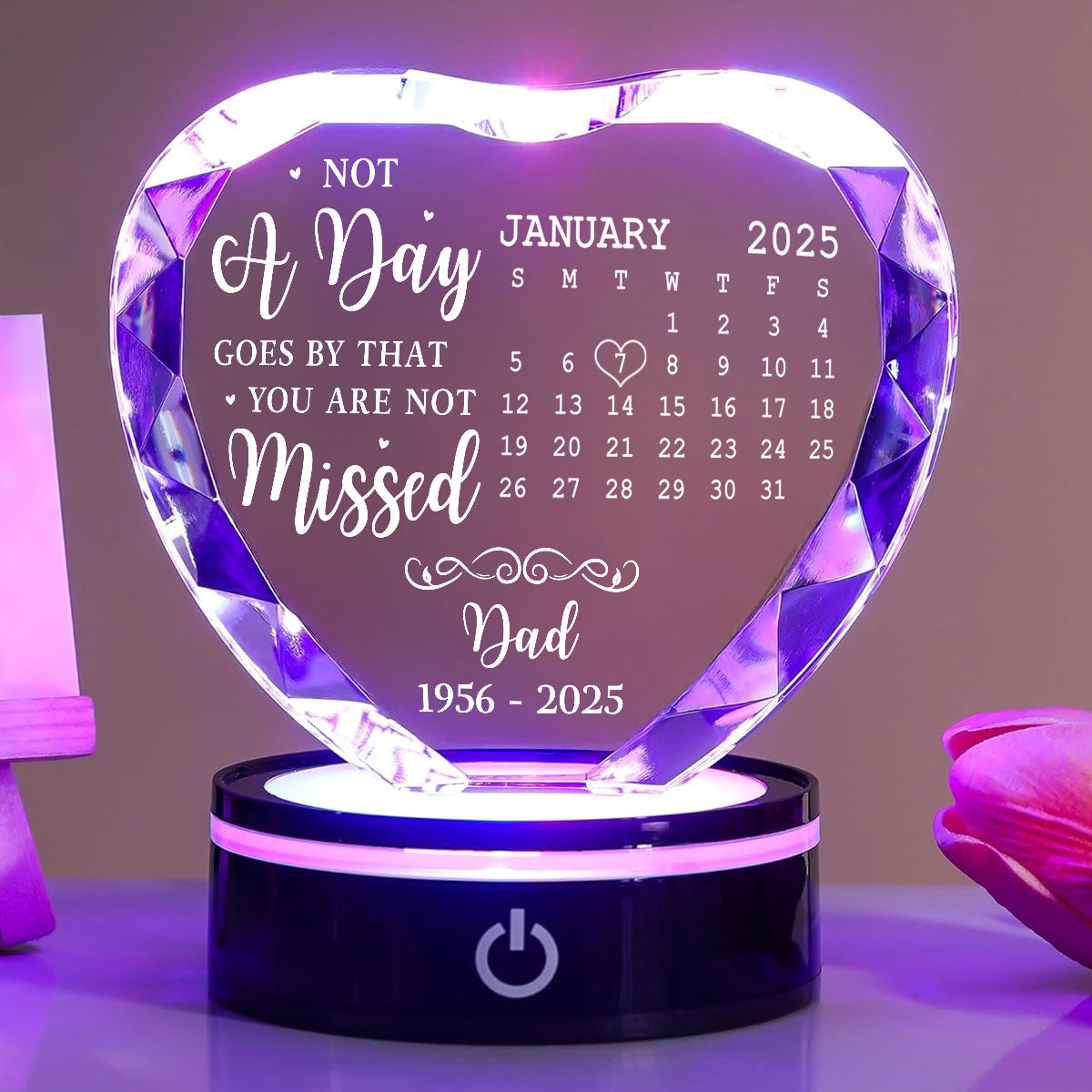 Miss You - Personalized Custom Crystal Led Light