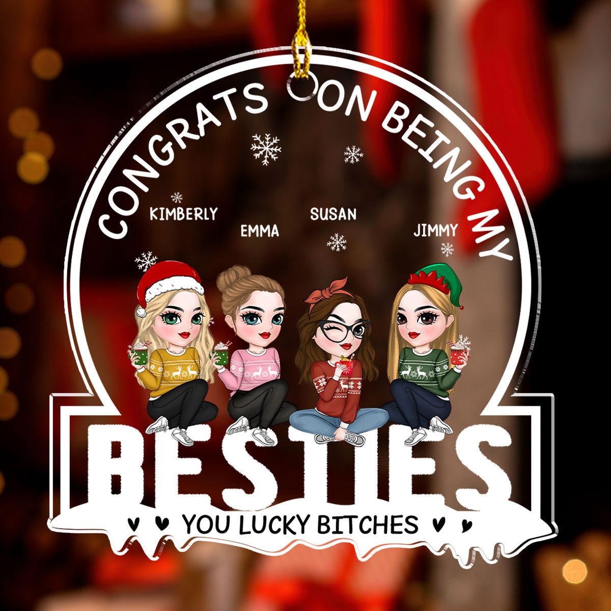 Christmas Congrats On Being My Bestie - Personalized Custom Acrylic Ornament