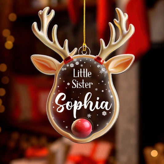 Reindeer Bell - Personalized Custom Acrylic Ornament