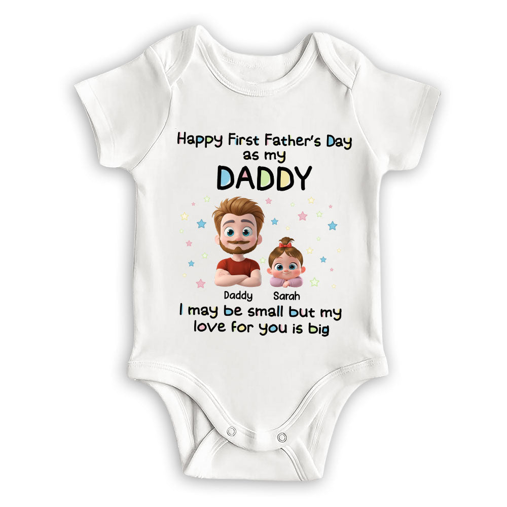 First Father Day With Baby - Personalized Custom Baby Onesie