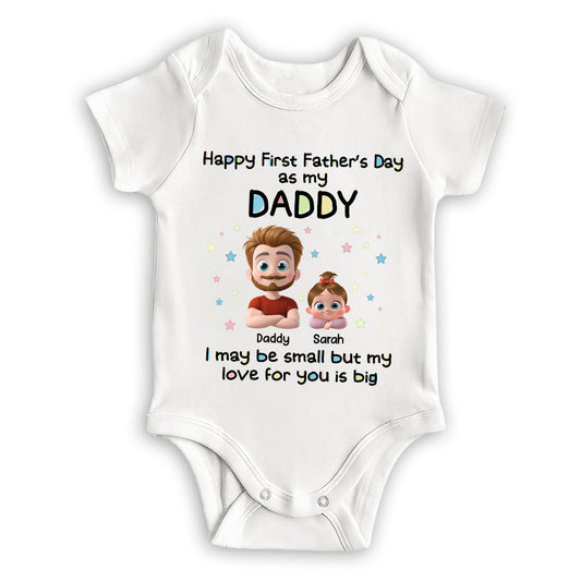 First Father Day With Baby - Personalized Custom Baby Onesie