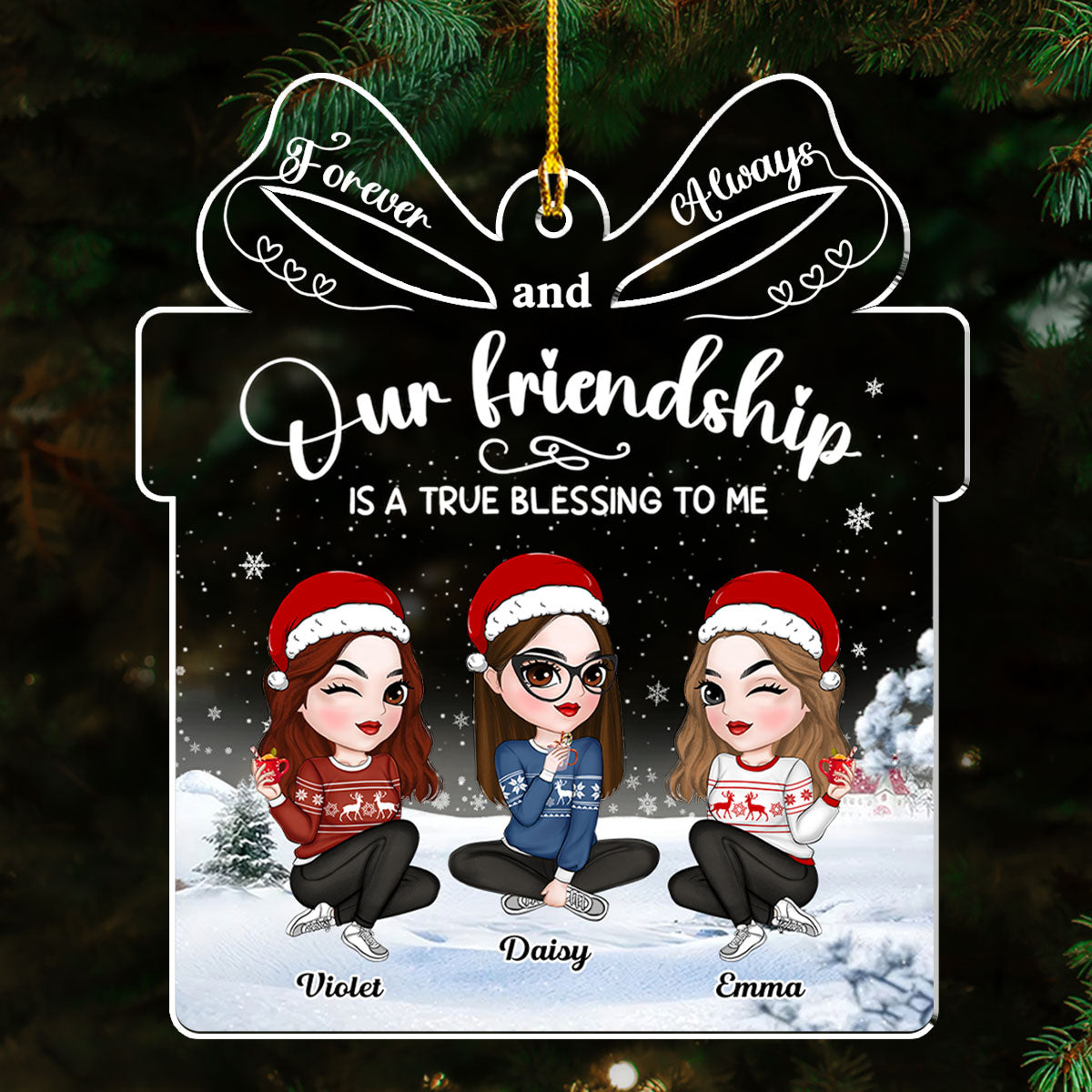 Our Friendship Is A True Blessing To Me - Personalized Custom Acrylic Ornament