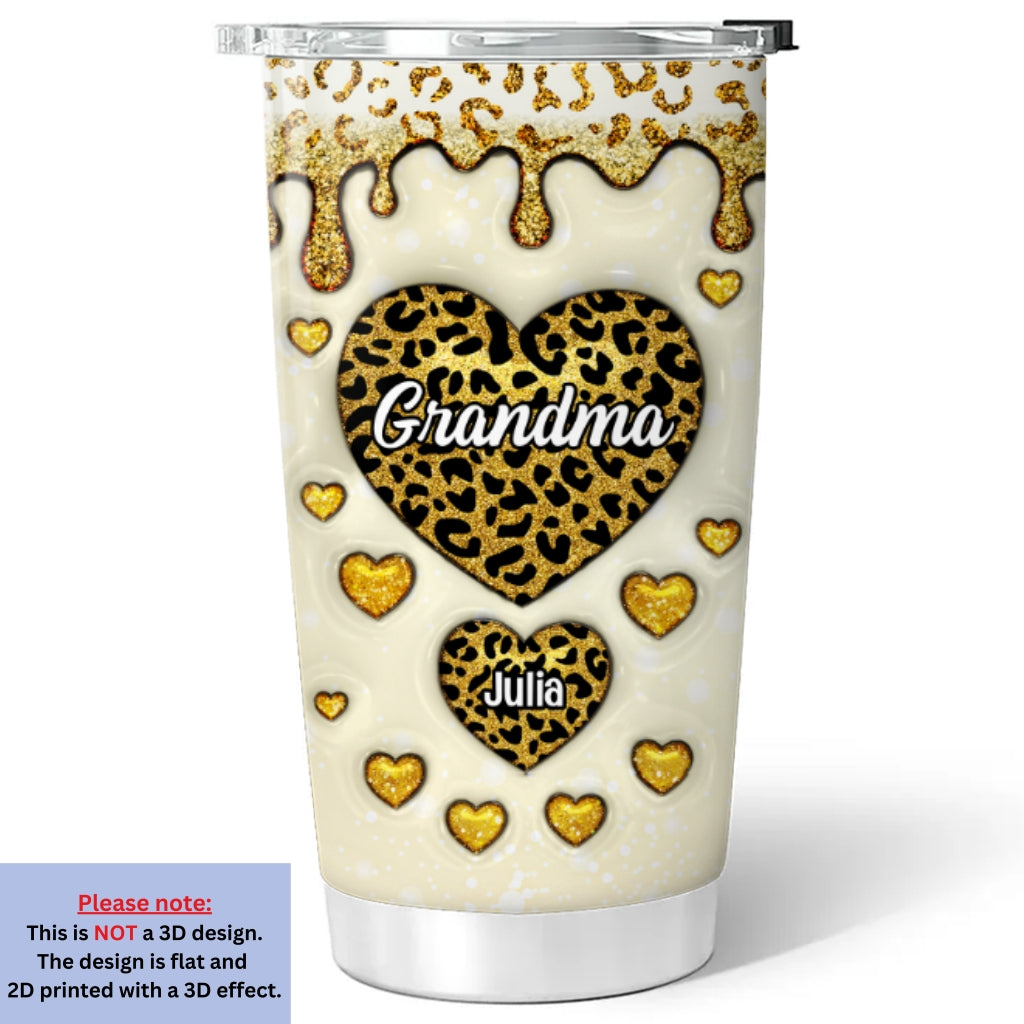 Grandma Love Is Infinite - Personalized Custom 3D Inflated Effect Tumbler