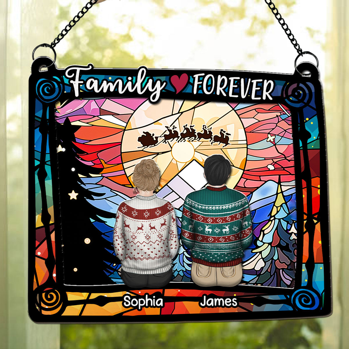 Family Ties That Last Forever - Personalized Custom Suncatcher
