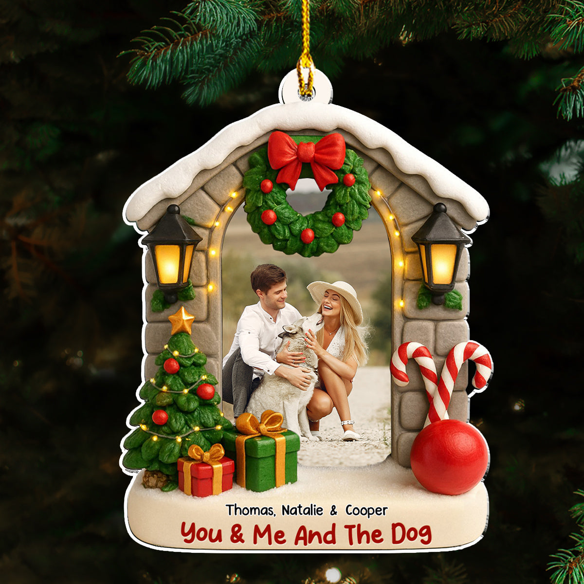 Bond Of Dog Love Photo - Personalized Custom 3D Effect Acrylic Ornament
