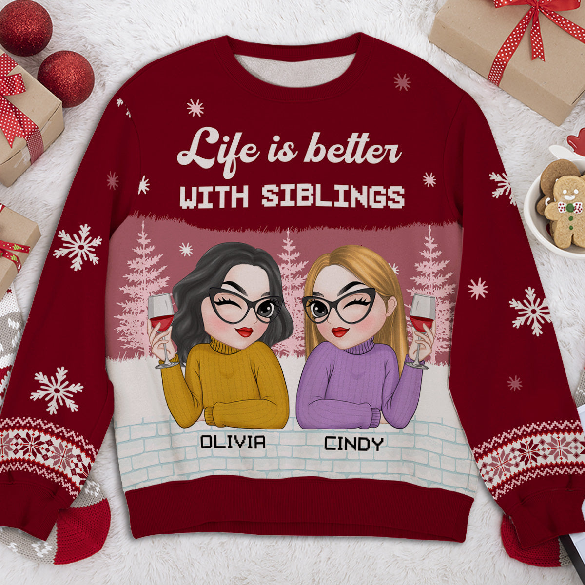 Besties Forever 2024 - Personalized Custom All-Over-Print Sweatshirt