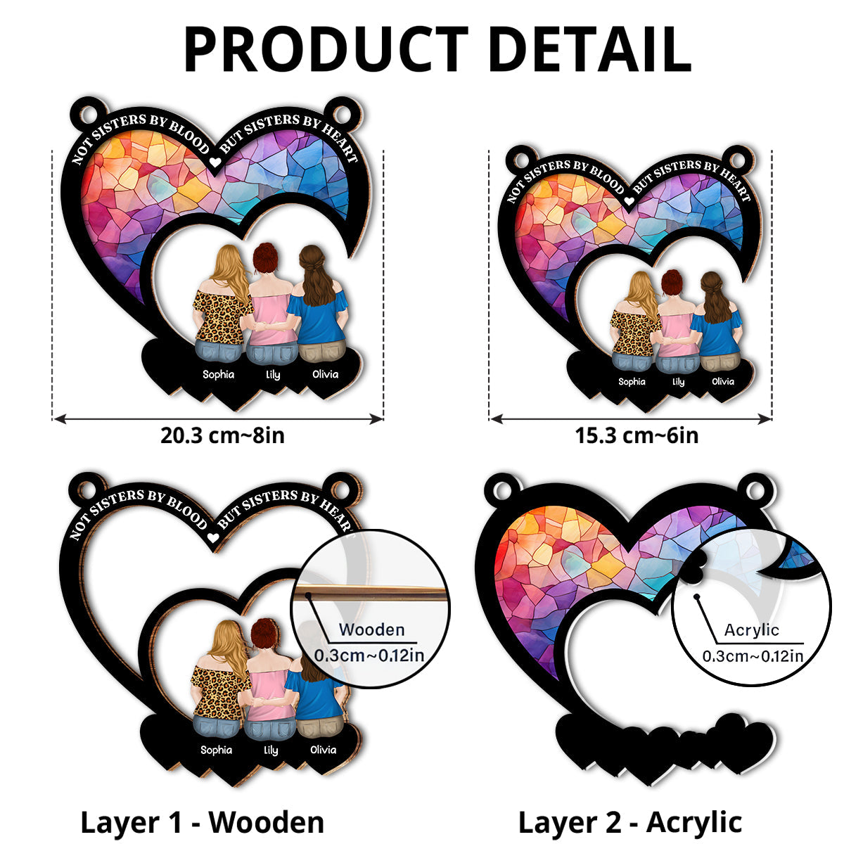 Not Sisters By Blood - Personalized Custom Suncatcher