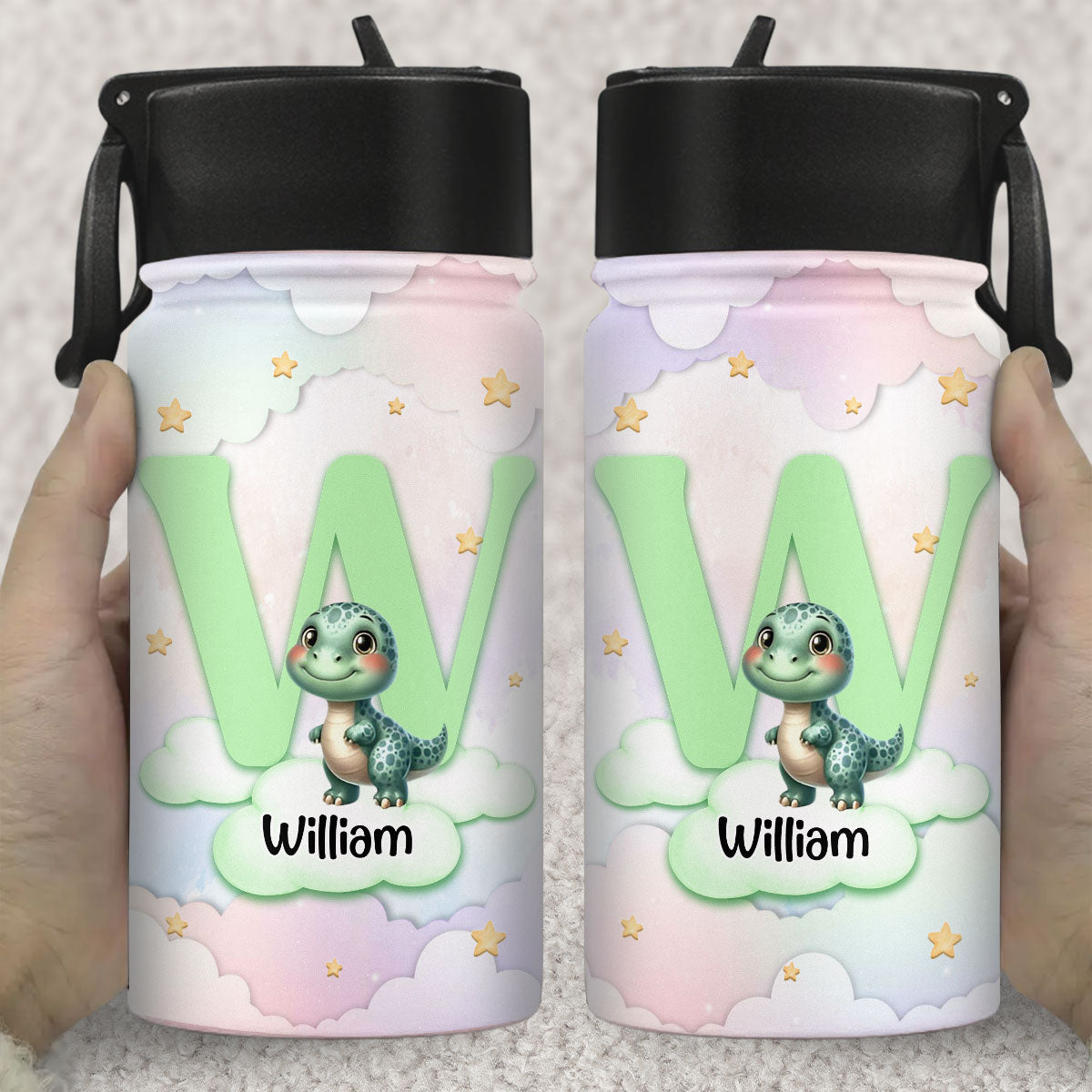 Cute Cartoon Rabbit - Personalized Custom Kids Water Bottle