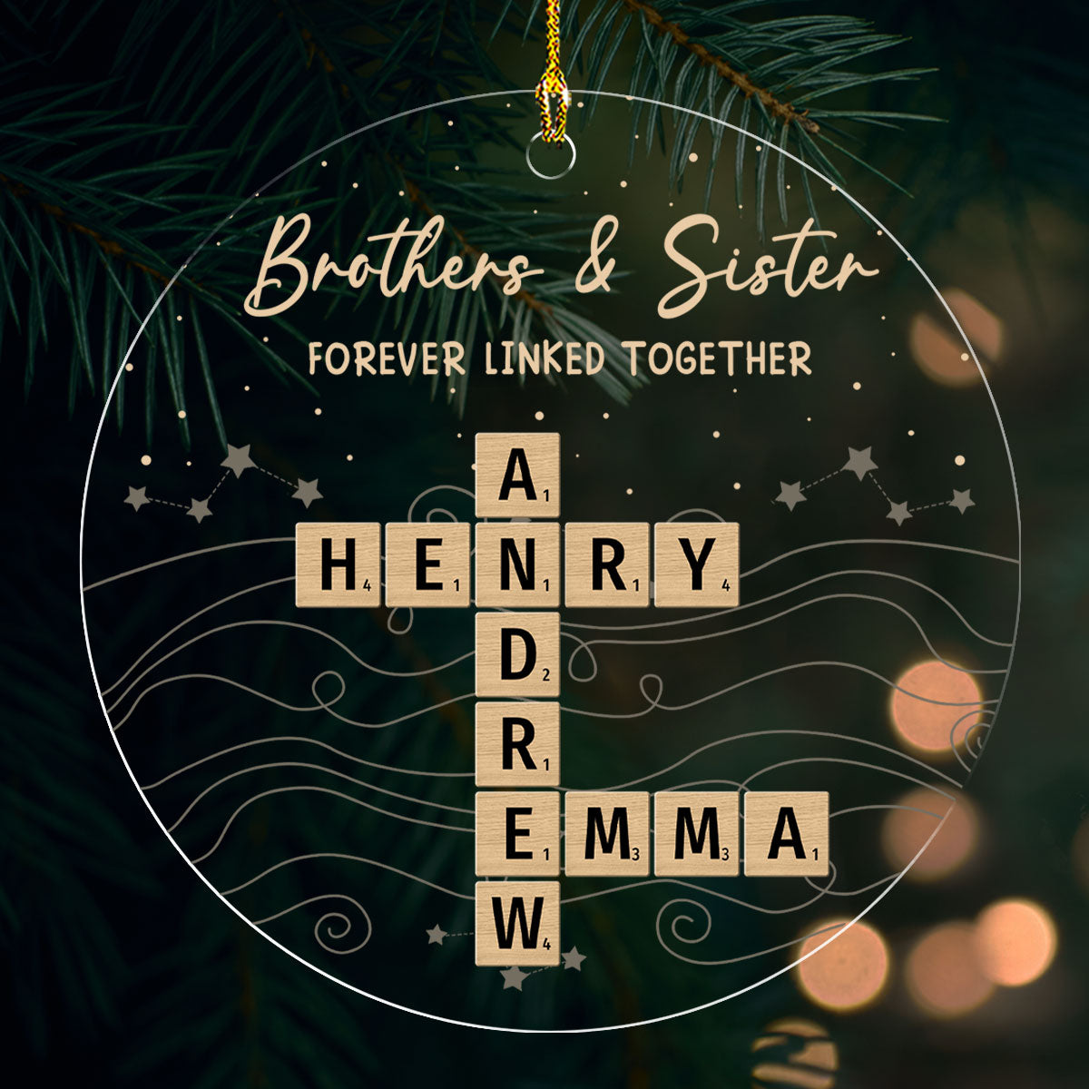 Forever Linked By Love - Personalized Custom Acrylic Ornament