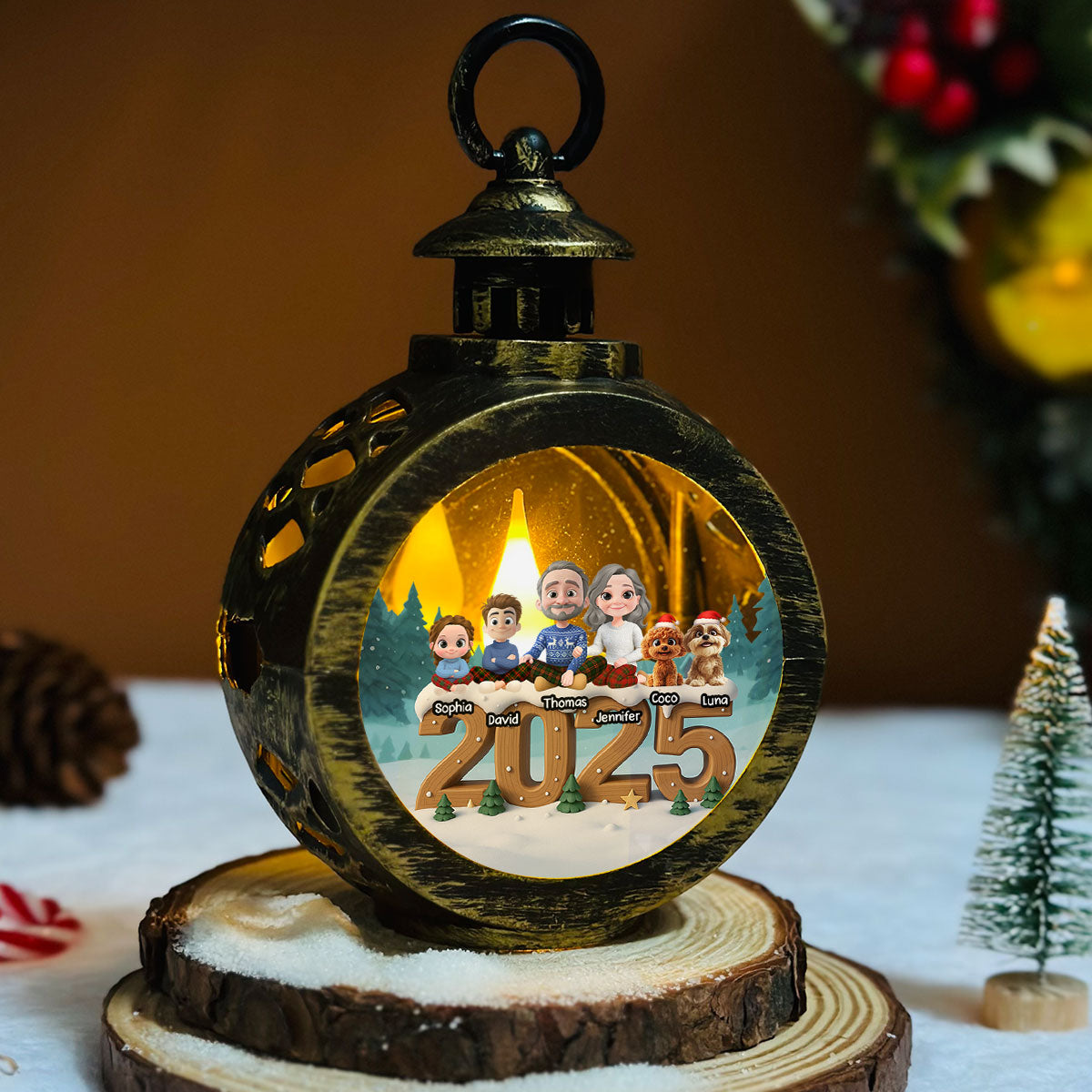 As A Family Now Onwards - Personalized Custom 3D Effect Christmas Lantern