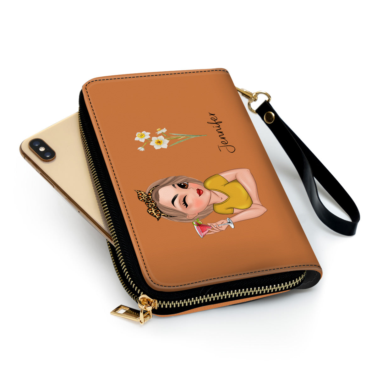 Flower Power -  Personalized Custom Leather Wallet