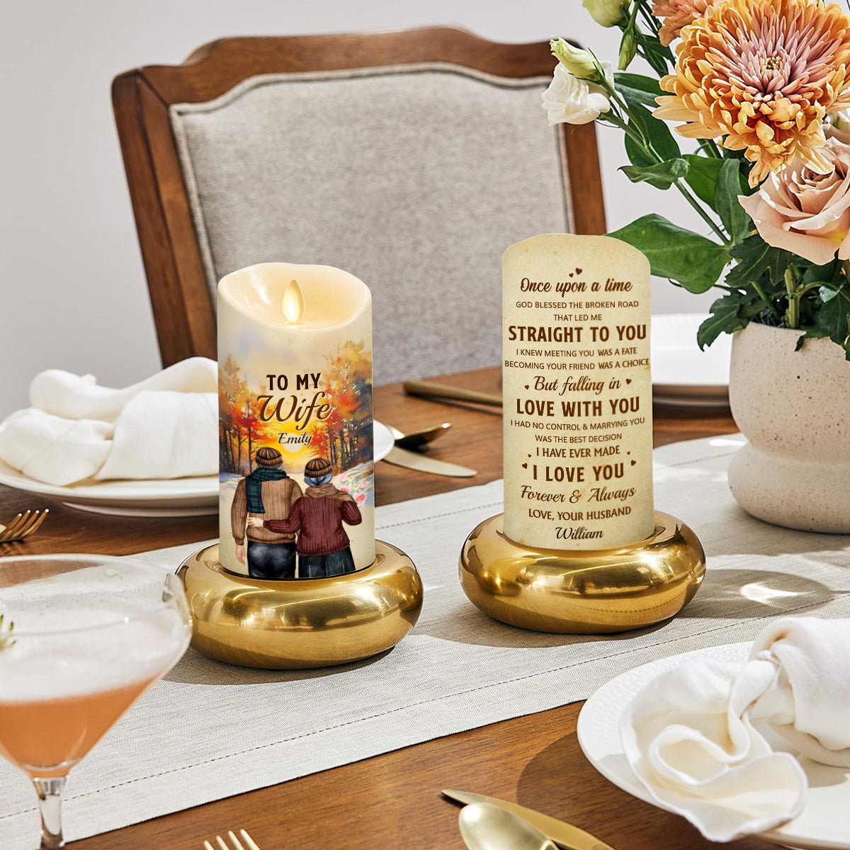 Marrying You Was The Best Decision - Personalized Custom LED Candle