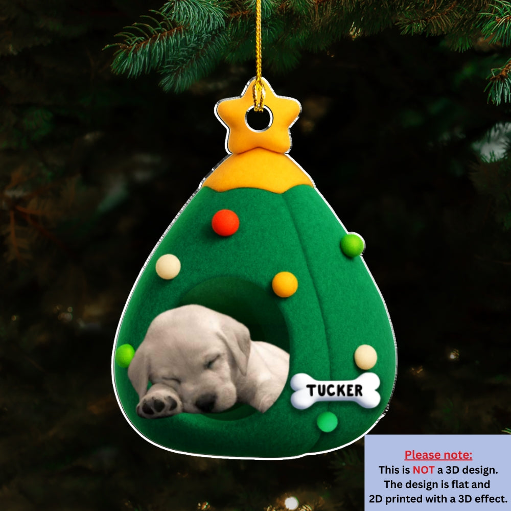Santa Paws Cozy Tree Photo - Personalized Custom Acrylic Ornament