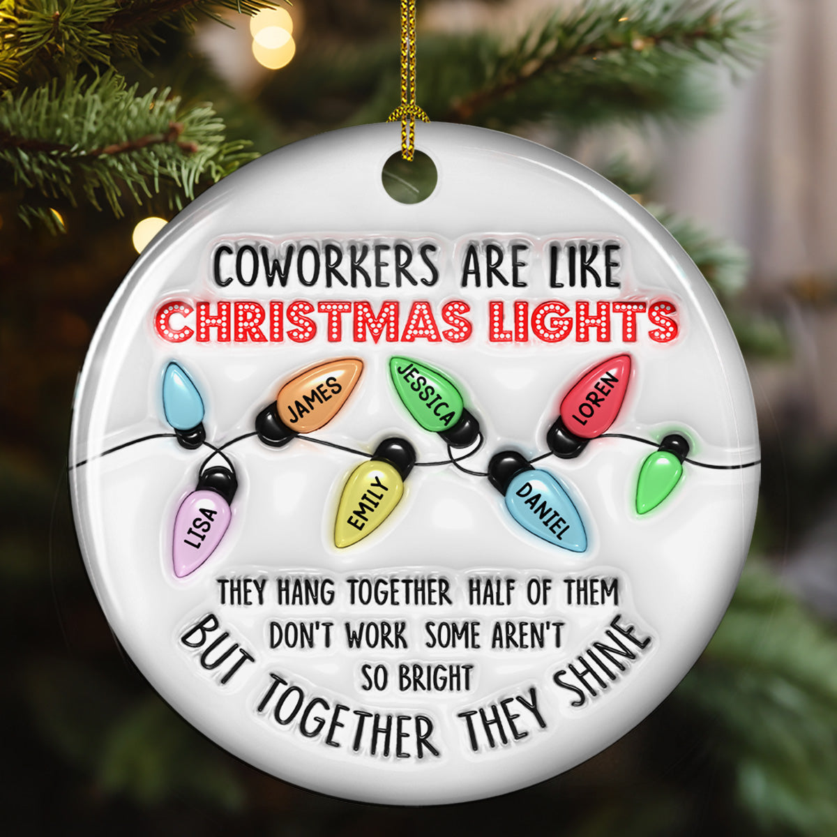 Coworkers Are Like Christmas - Personalized Custom 3D Inflated Effect Ceramic Ornament