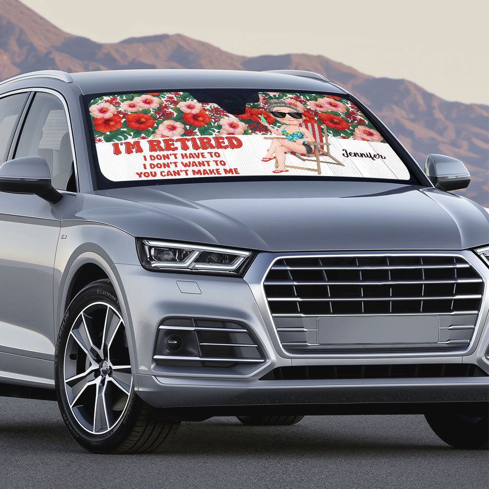 I Am Retired - Personalized Custom Car Sunshade