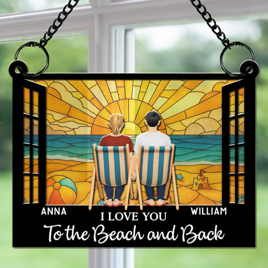 You And Me And The Beach - Personalized Custom Suncatcher