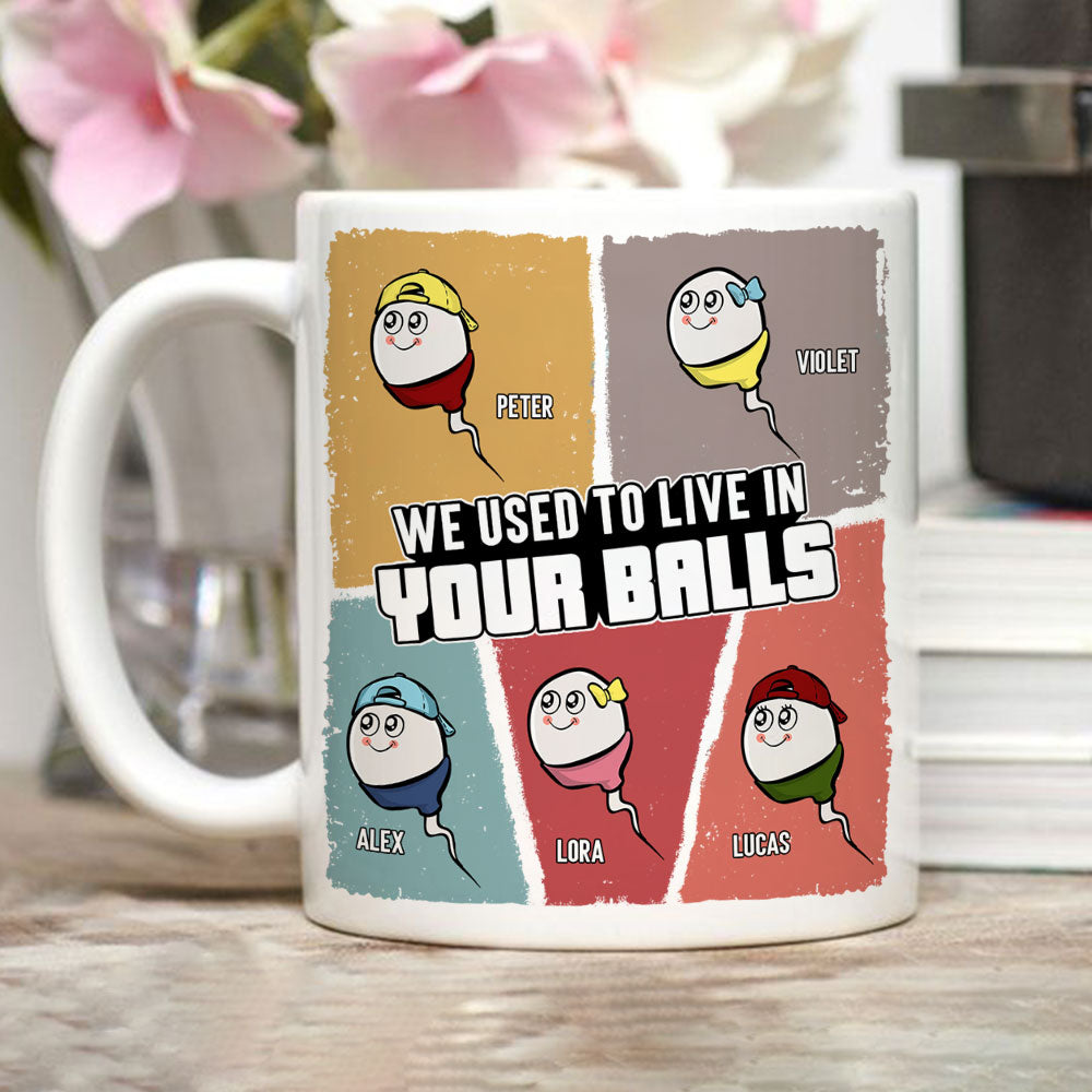 We Used To Live In Your Balls - Personalized Custom Coffee Mug