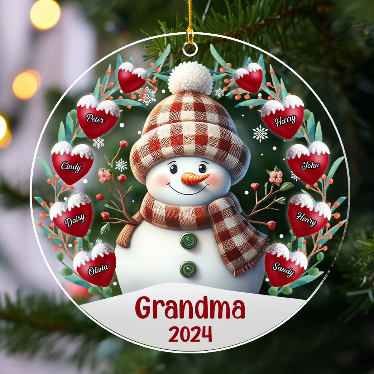Snowman -  Personalized Custom Acrylic Ornament