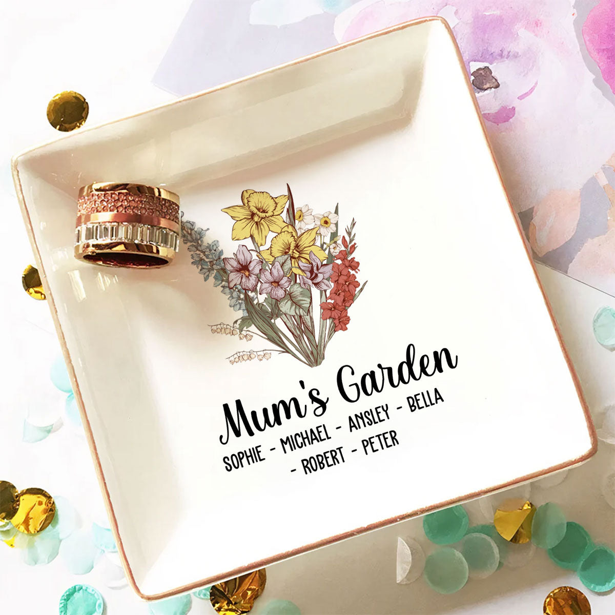 Mom Garden - Personalized Custom Jewelry Dish