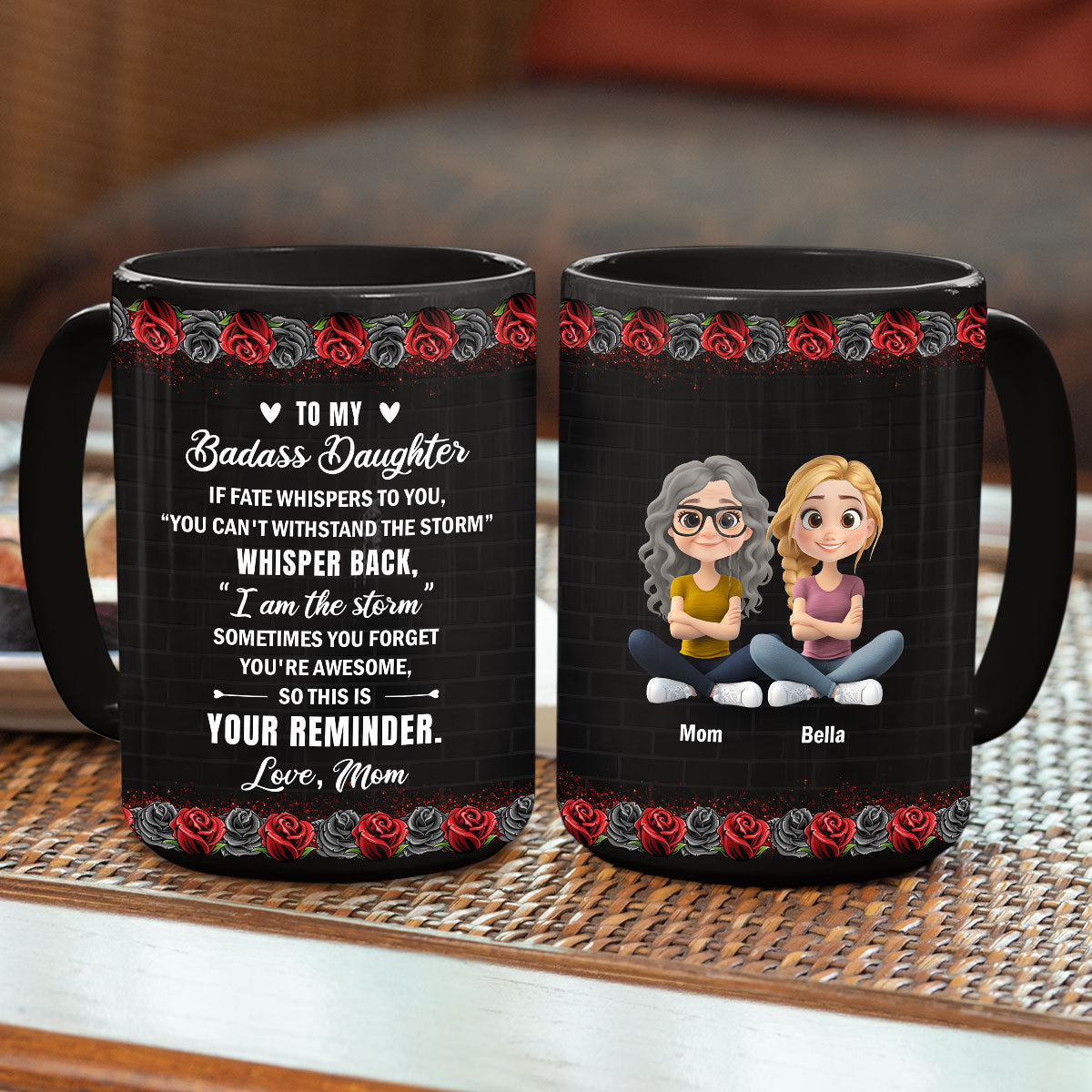 To My Badass Daughter - Personalized Custom Coffee Mug