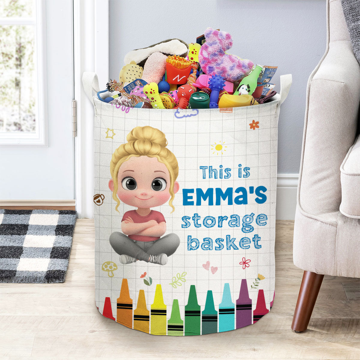 Kids Storage Basket - Personalized Custom Laundry Basket