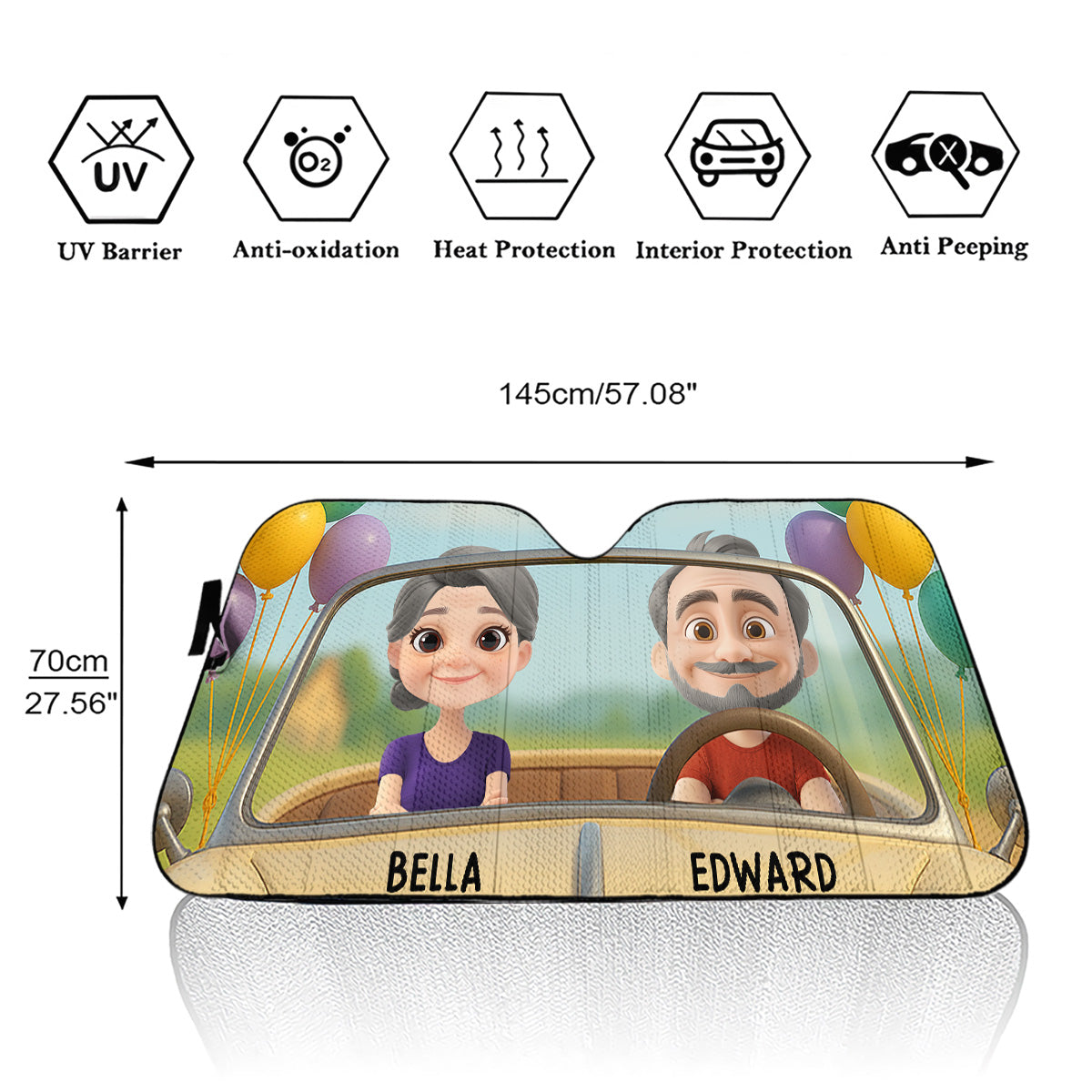 Forever Ride Together - Personalized Custom Car Sunshade