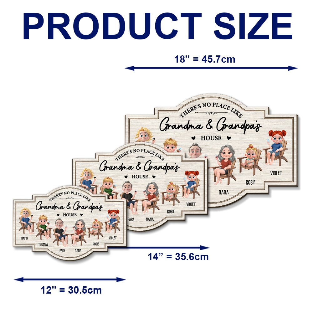 No Place Like Grandma House - Personalized Custom Wood Sign