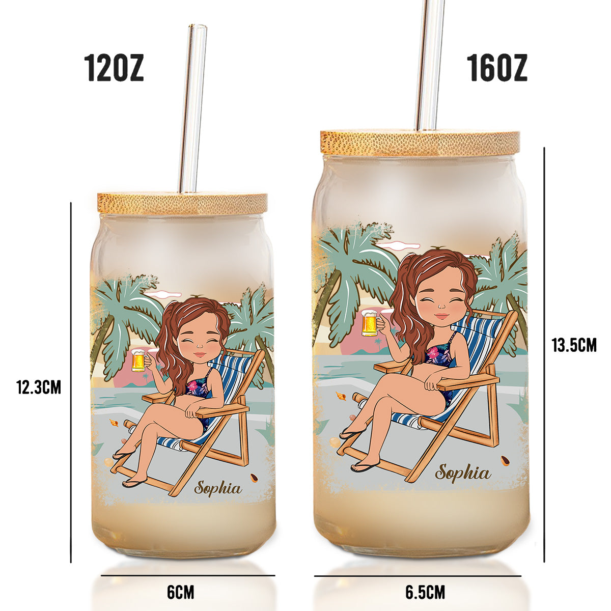 Just A Girl Who Loves Beaches - Personalized Custom Glass Can