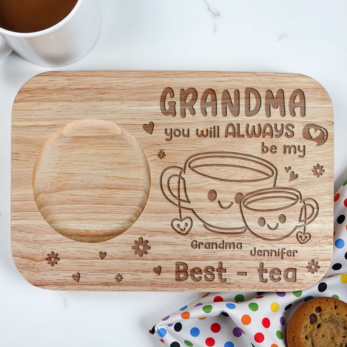 Grandma You Will Always Be My Best - Personalized Custom Wooden Treat Board