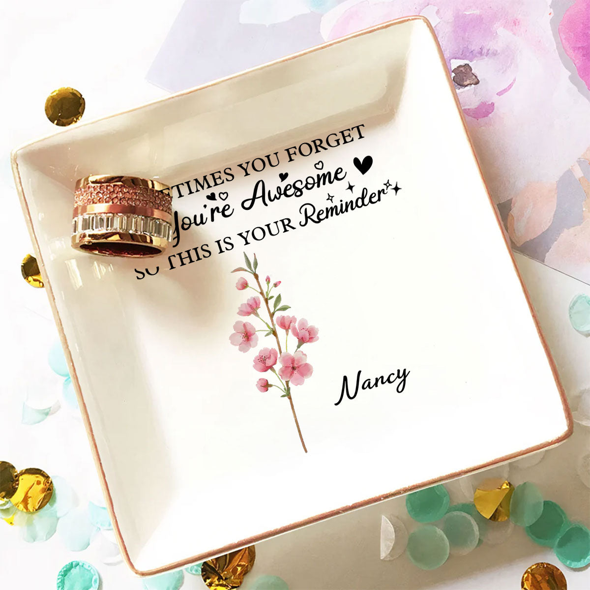 You Are Awesome - Personalized Custom Jewelry Dish