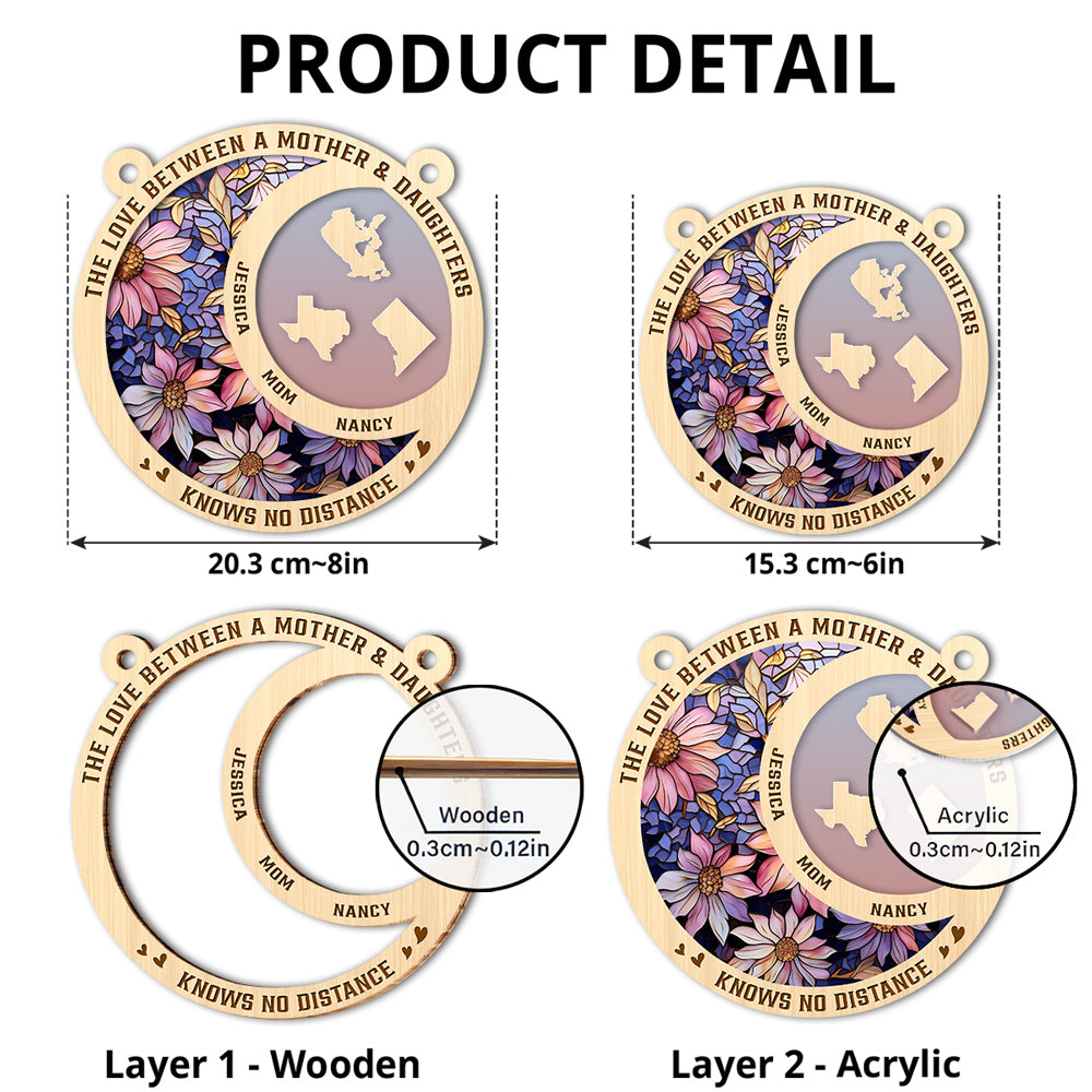 The Love Between A Mother And Daughter - Personalized Custom Suncatcher