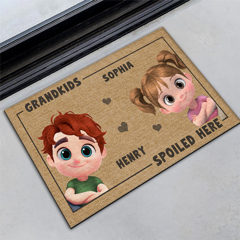 Grandkids Spoiled Here - Personalized Custom Doormat