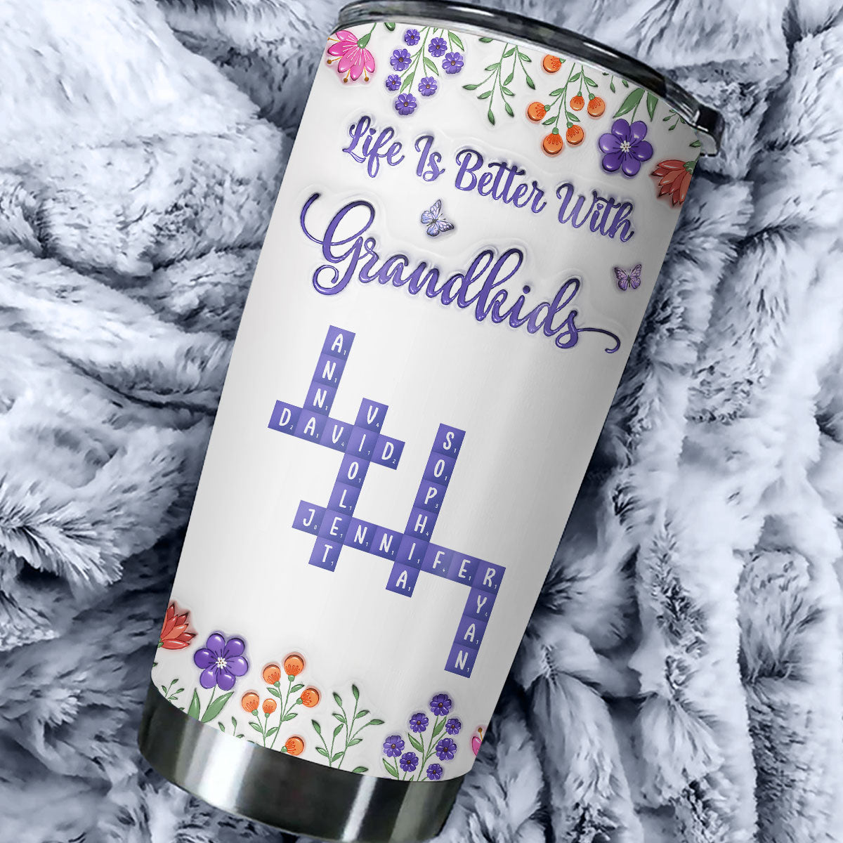 Life Is Better With Lovely Grandkids - Personalized Custom 3D Inflated Effect Tumbler