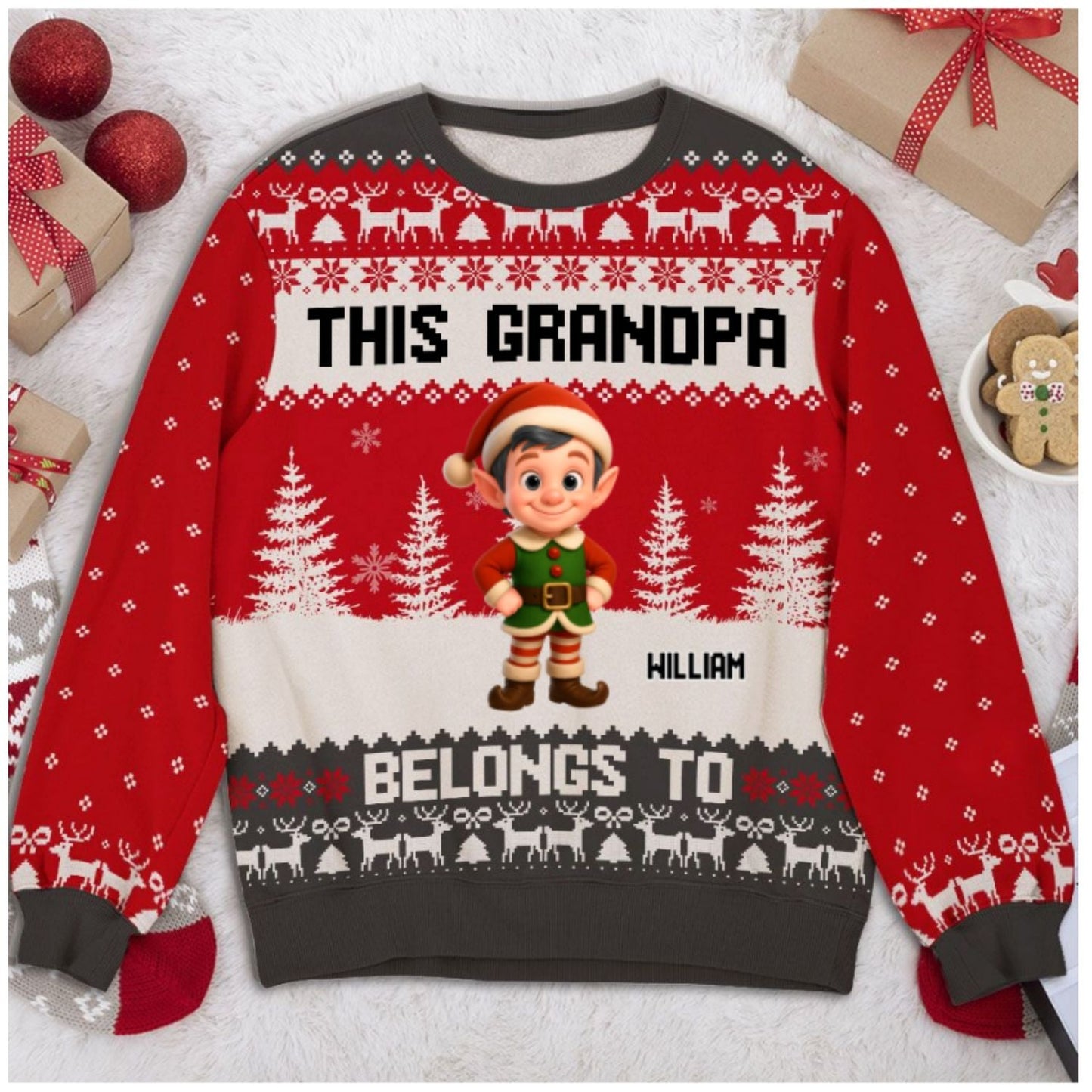 Grandma Elves - Personalized Custom All-Over-Print Sweatshirt