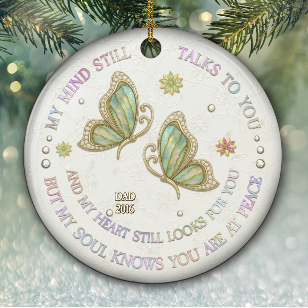 My Mind My Heart My Soul Mother Of Pearl - Personalized Custom Ceramic Ornament