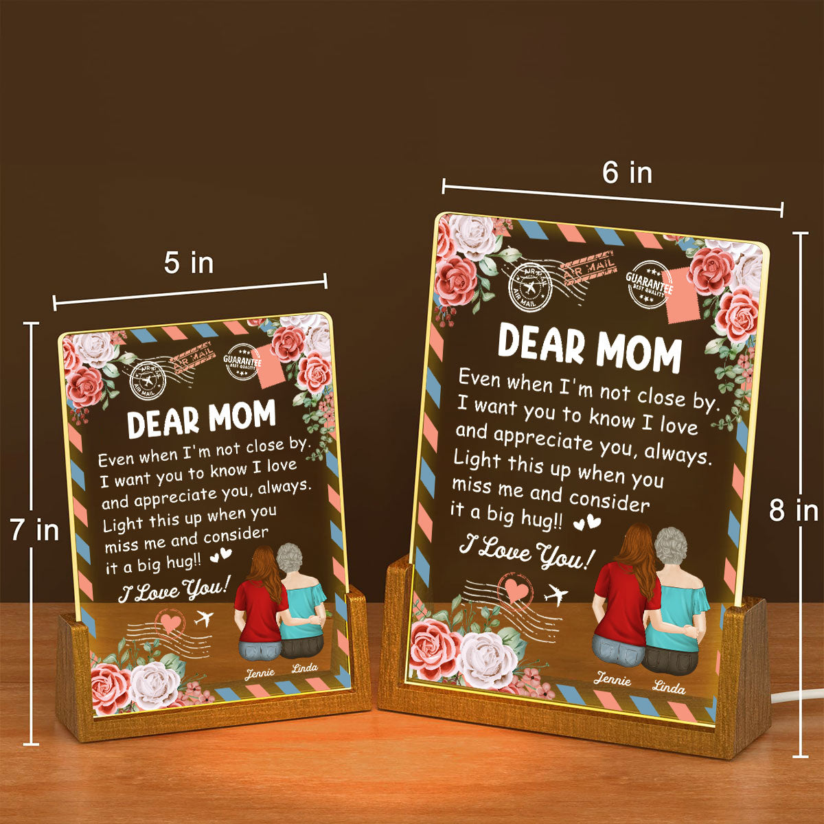 A Big Hug - Personalized Custom Plaque With Walnut Base