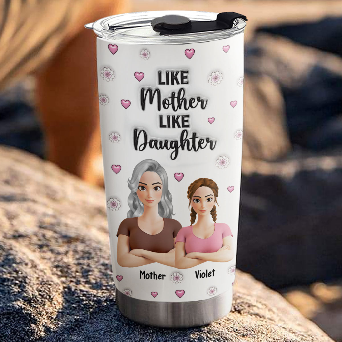 Like Mother Like Daughter - Personalized Custom 3D Inflated Effect Tumbler
