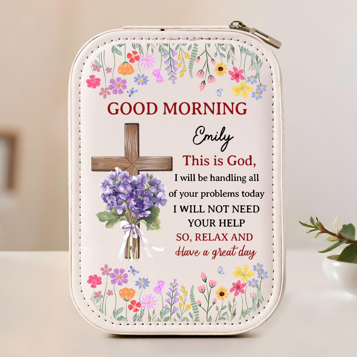 Good Morning This Is God - Personalized Custom Jewelry Box With LED Mirror